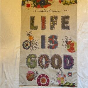 Colorful 'Life is Good' outdoor flag 28x43